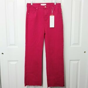 Risen High Rise Tummy Control Raw Hem Jeans, NWT, Size 13/31